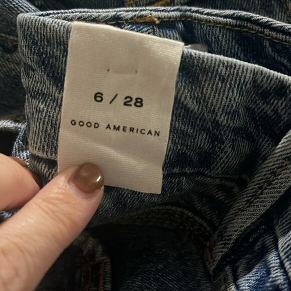 NEW Good American Distressed Blue Jeans Women's Size 6 / 28 NWT - Picture 4 of 9